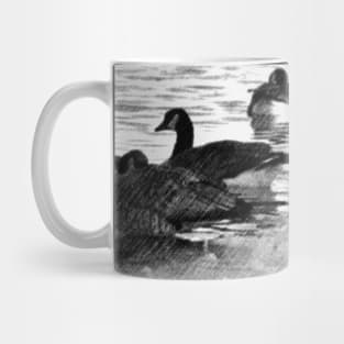 Canada Geese in Black & White. Mug